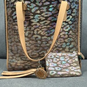 Consuela Leopard Print Tan and Brown Tote Bag